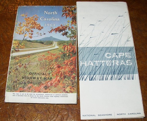1964 highway road map north - map,